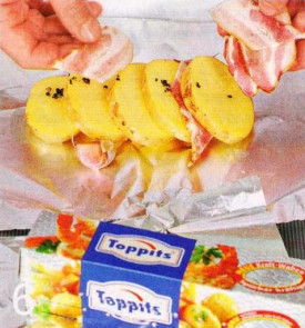 картофель с беконом и чесноком в фольге